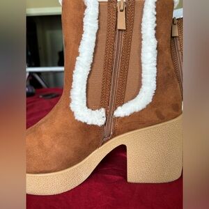 Shearling Trim Platform Bootie